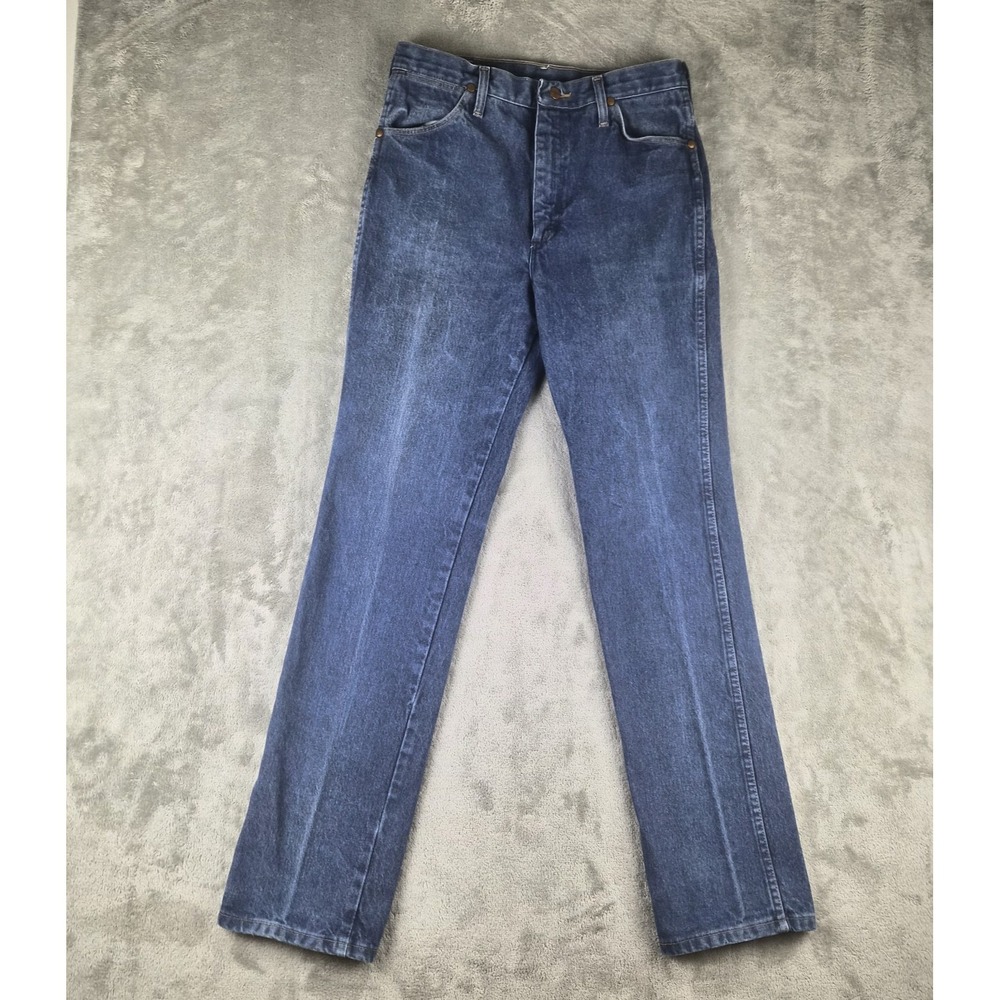 Vintage Wrangler Jeans Mens 32x34 Blue Denim 100% Cotton Western Cowboy Made USA